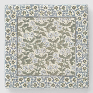 Posavasos De Piedra Flor de Vinca de Verano Art Nouveau Botánico