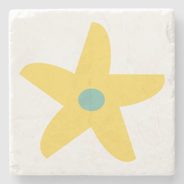 Posavasos De Piedra Flor divertida (Anverso)