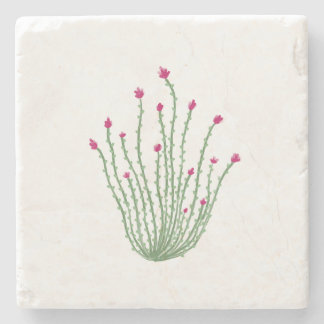 Posavasos De Piedra Flor Rosa Ocotillo Cactullo Desert Stone Coaster