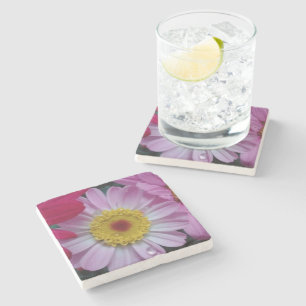 Posavasos De Piedra Flor rosa y amarilla