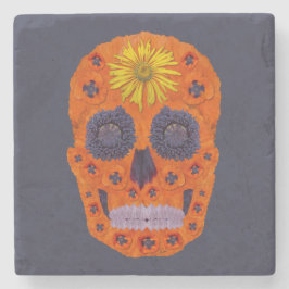 Posavasos De Piedra Flor Skull 1