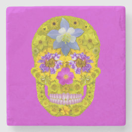 Posavasos De Piedra Flor Skull 3