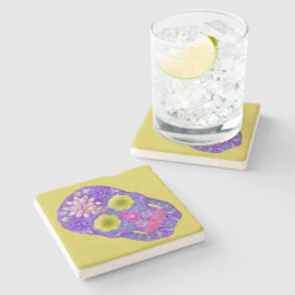 Posavasos De Piedra Flor Skull 5