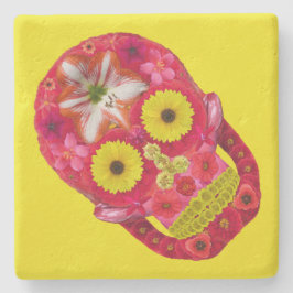Posavasos De Piedra Flor Skull 6