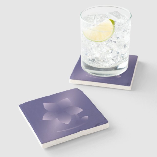 Posavasos De Piedra Flor violeta (Lateral)