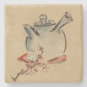 Posavasos De Piedra flora de flor vintage Personaliza Destiny'S
