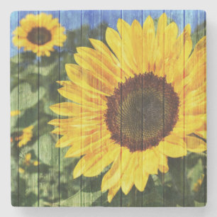 Posavasos De Piedra Flora pintada de girasoles
