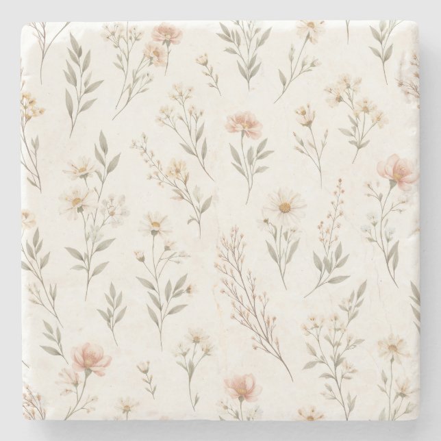 Posavasos De Piedra Floral (Anverso)