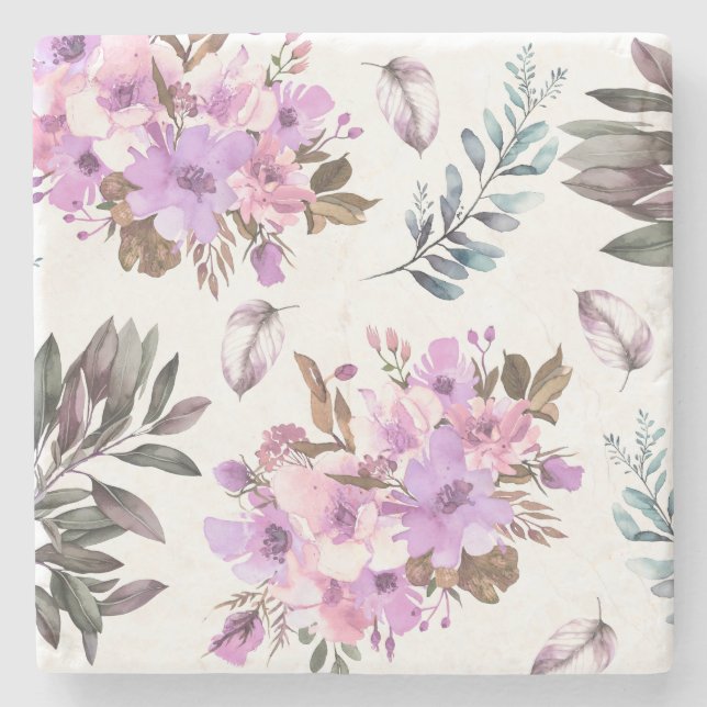 Posavasos De Piedra Floral (Anverso)