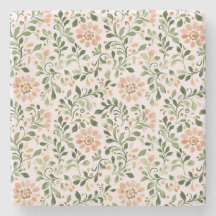 Posavasos De Piedra Floral Chic Rosa