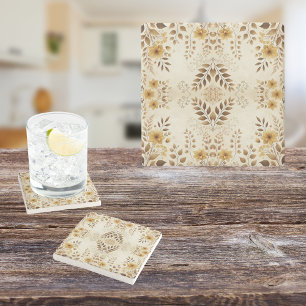 Posavasos De Piedra Floral de granja