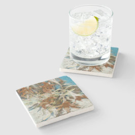 Posavasos De Piedra Floral Exótico