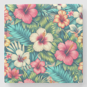 Posavasos De Piedra Floral hawaiano/tropical