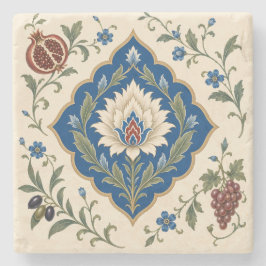 Posavasos De Piedra Floral Otomano de Iznik | Granada Botánica Azul