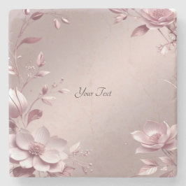 Posavasos de piedra floral rosa delicada