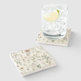 Posavasos De Piedra Floral rústica