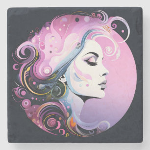 Posavasos De Piedra "Florecer Femenino" Belleza de la Mujer