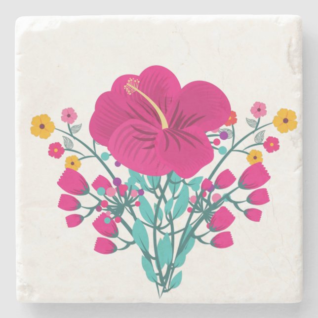 Posavasos De Piedra Flores (Anverso)