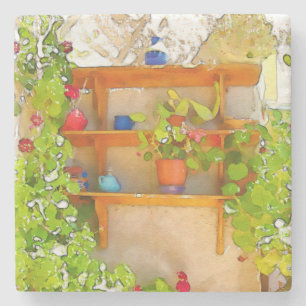 Posavasos De Piedra Flores acuáticas