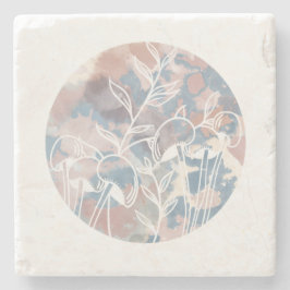 Posavasos De Piedra Flores acuáticas blancas