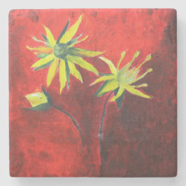 Posavasos De Piedra Flores Art Marble Stone Coaster