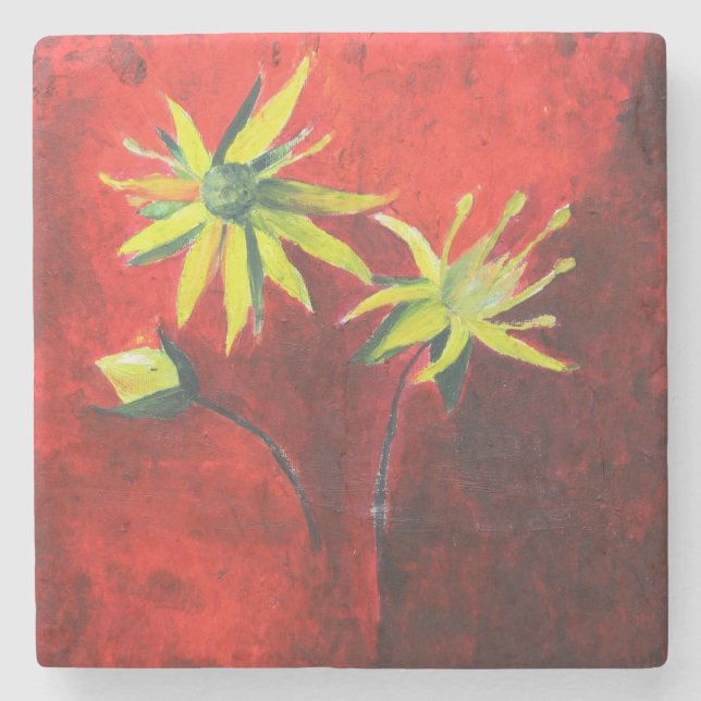 Posavasos De Piedra Flores Art Marble Stone Coaster (Anverso)