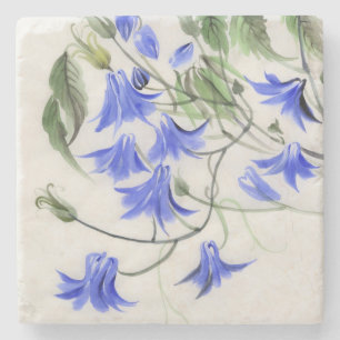 Posavasos De Piedra Flores azules