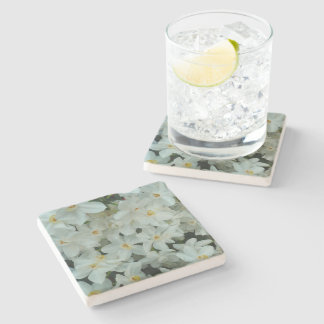 Posavasos De Piedra Flores blancas de arcissus paperblancas