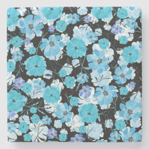 Posavasos De Piedra Flores de acuarela: Un Tapiz Delicado
