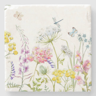 Posavasos De Piedra Flores de agua salvajes verano pradera flor