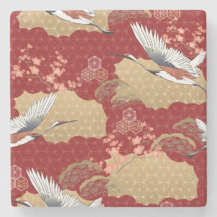 Posavasos De Piedra Flores de cerezo de kimono japonesas