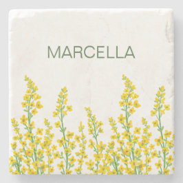 Posavasos De Piedra Flores de citrina amarilla moderna