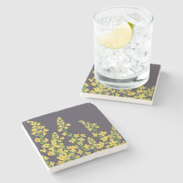 Posavasos De Piedra Flores de citrina amarilla moderna