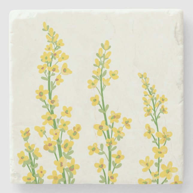 Posavasos De Piedra Flores de citrina amarilla moderna (Anverso)