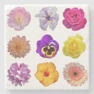 Posavasos De Piedra Flores de colores