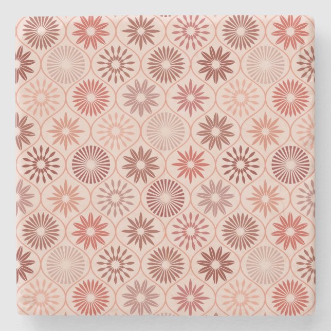 Posavasos De Piedra Flores de Ogee Boho (Anverso)