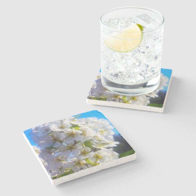 Posavasos De Piedra Flores de oído (Lateral)