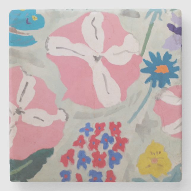 Posavasos De Piedra Flores de Petunia y Verano (Anverso)