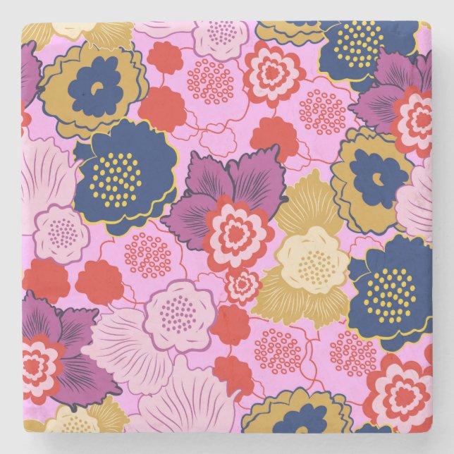 Posavasos De Piedra Flores de primavera (Anverso)