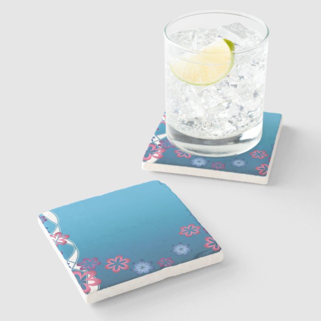 Posavasos De Piedra Flores de primavera (Lateral)
