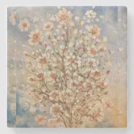 Posavasos De Piedra Flores de primavera vintage