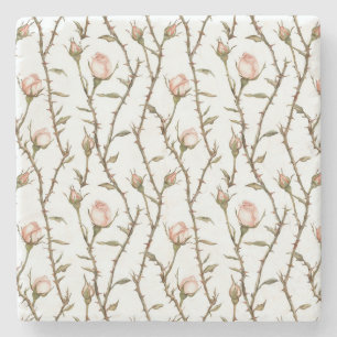 Posavasos De Piedra Flores de Rosa Rosa Románticas Cumpleaños