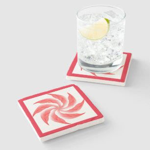 POSAVASOS DE PIEDRA FLORES DE RUEDA