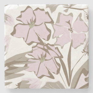 Posavasos De Piedra Flores grises y lilas.