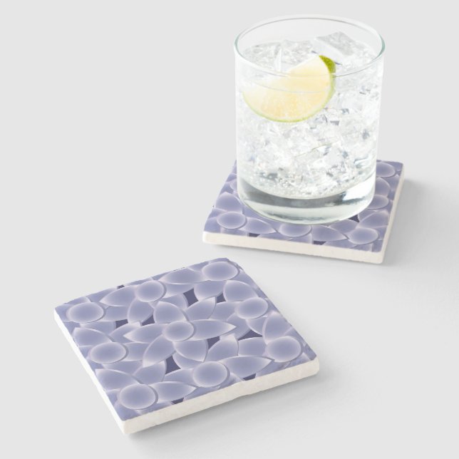 Posavasos De Piedra Flores moradas (Lateral)