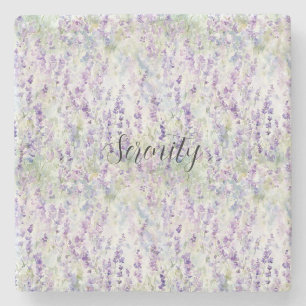 Posavasos De Piedra Flores Moradas Bonitas