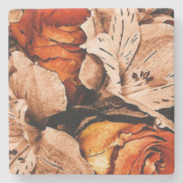 Posavasos De Piedra Flores otoñales