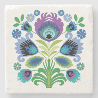 Posavasos De Piedra Flores populares polacas moradas