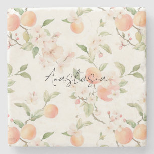 Posavasos De Piedra Flores Pretty Peaches