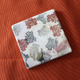 Posavasos De Piedra Flores retro 70
